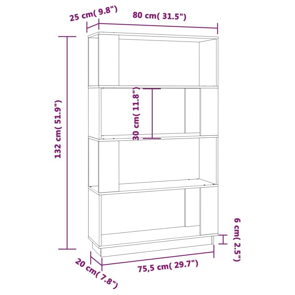 Lechnical Libreria/divisorio, Libreria Scaffale, Divisorio Libreria Aperta  Divisorio, Divisorio per Libreria, Libreria/Divisorio 80x25x132 cm in Legno  Massello di Pino : : Casa e cucina