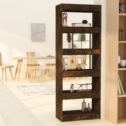 Libreria/Divisorio Rovere Fumo 60x30x166 cm in Truciolato