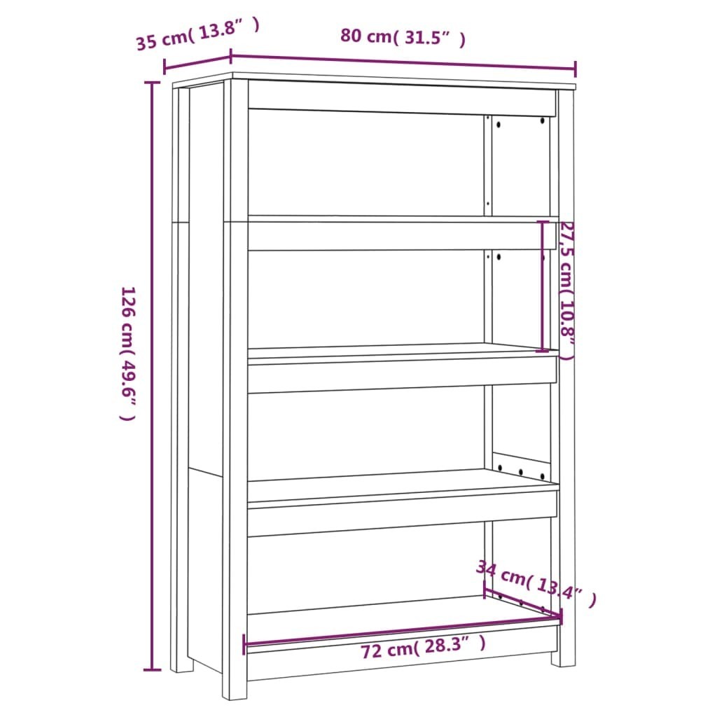 559 Libreria a giorno bassa 90x44xH.80 cm struttura metallo bianca