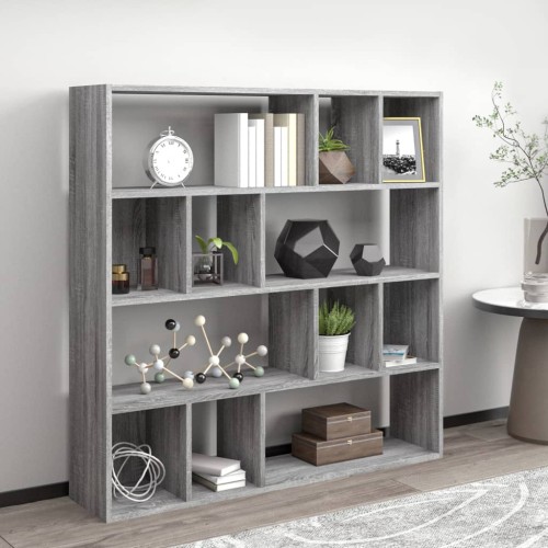 Libreria Grigio Sonoma 110x24x110 cm in Legno Multistrato