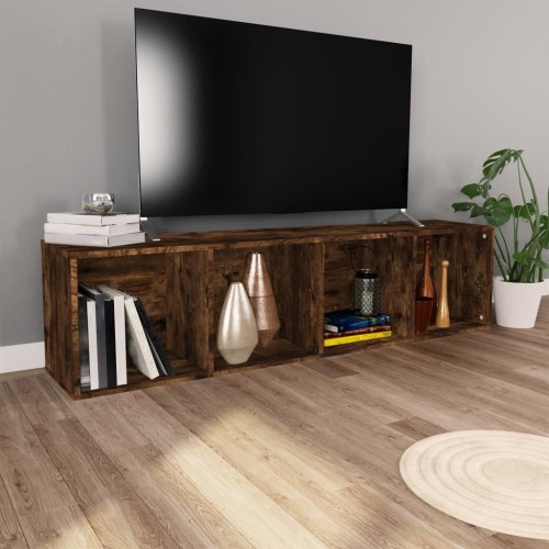 Libreria/Mobile TV Rovere Fumo 36x30x143cm in Legno Multistrato