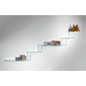 Mensole design in vetro curvato trasparente 100 cm Ladder