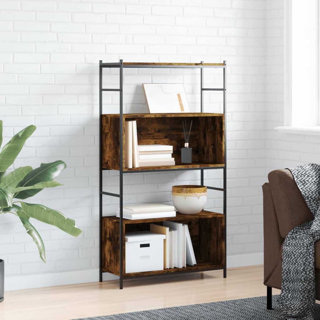 puraday Libreria Rovere Fumo 60x24x74,5 cm in Legno Multistrato