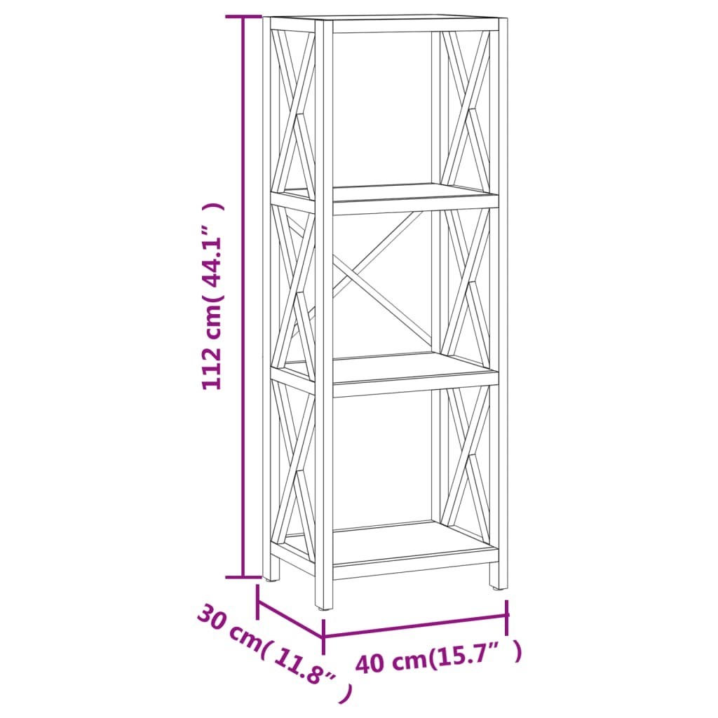 STRUTTURA IN LEGNO - SCAFFALE UFFICIO D3 in acciaio e legno di rovere  (105x60-160x30 cm)