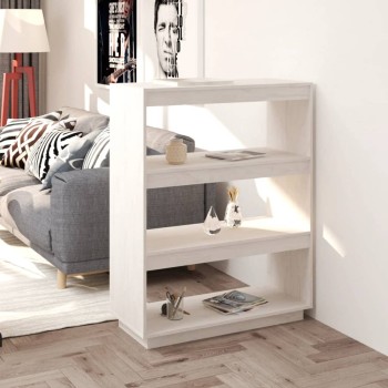 UYSELA Home Arredamento Libro Armadietto/Divisorio Bianco 60x30x167.5 cm  Dimensioni Legno Solido Pino