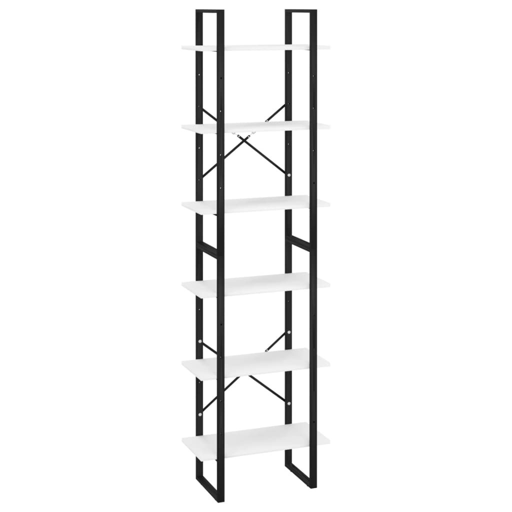 Scaffale Portaoggetti Bianco 60x30x210 cm in Legno Multistrato