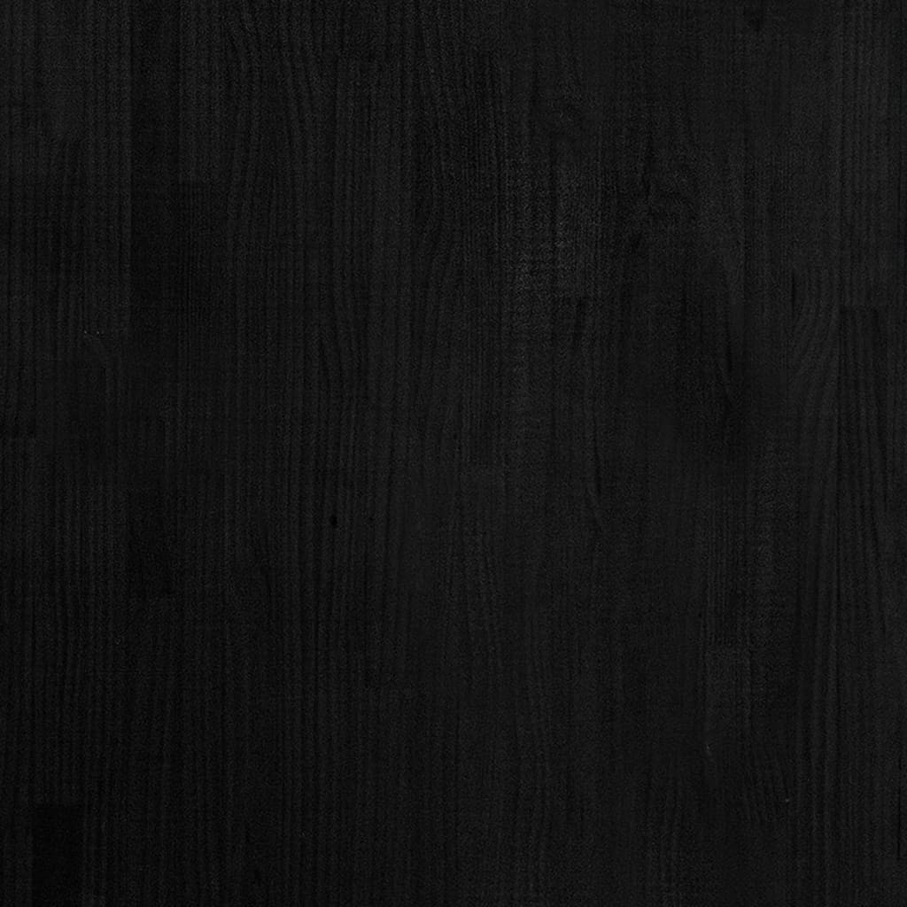 Scaffale Alto Nero 80x30x210 cm in Legno Massello di Pino