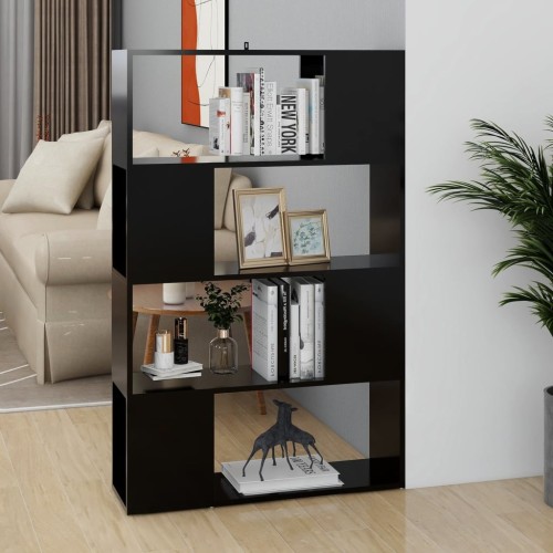 Libreria/Divisorio Nero 80x24x124,5 cm in Truciolato