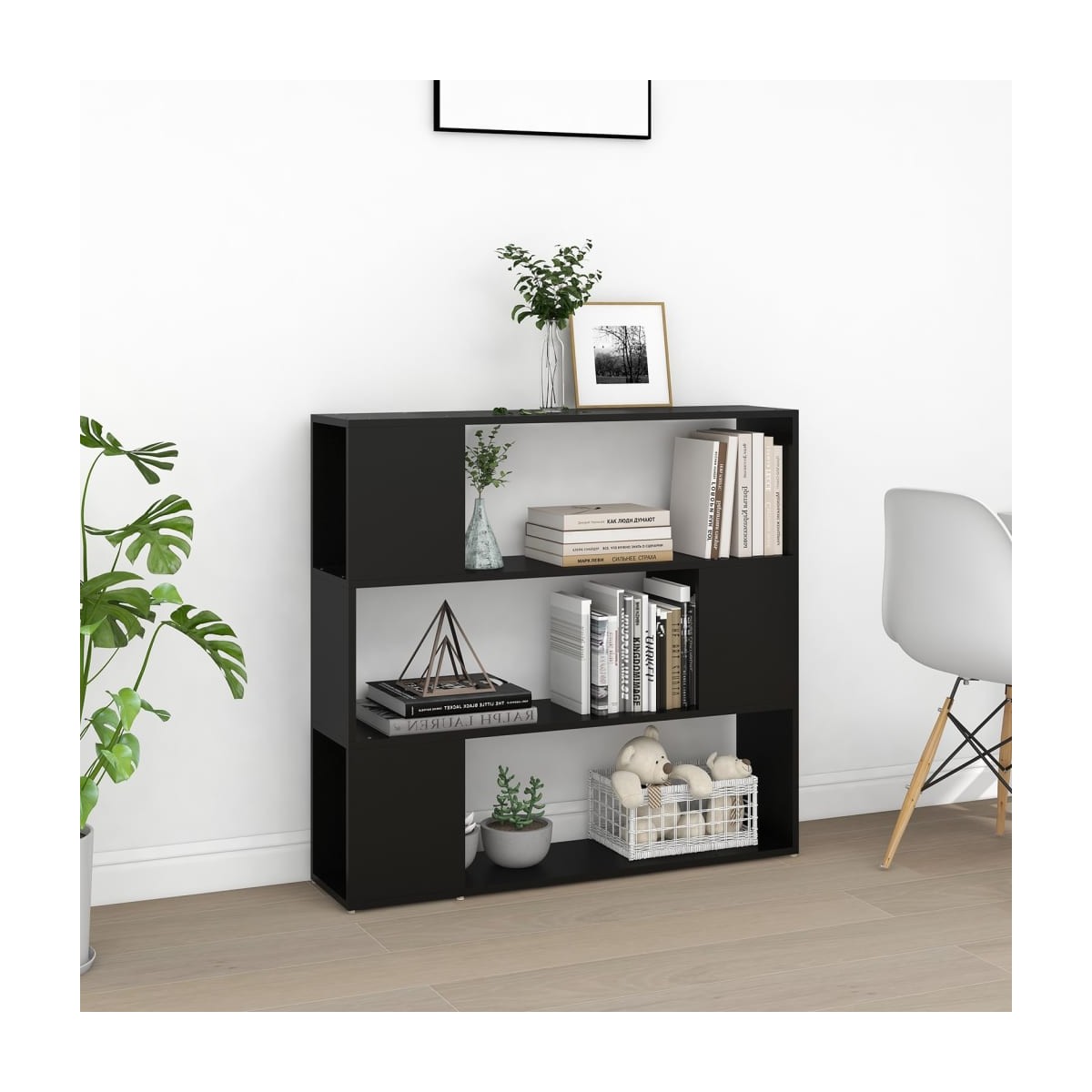 Libreria a giorno scaffale in ferro nero design minimalista L 180 H200 P40  cm - XLAB Design