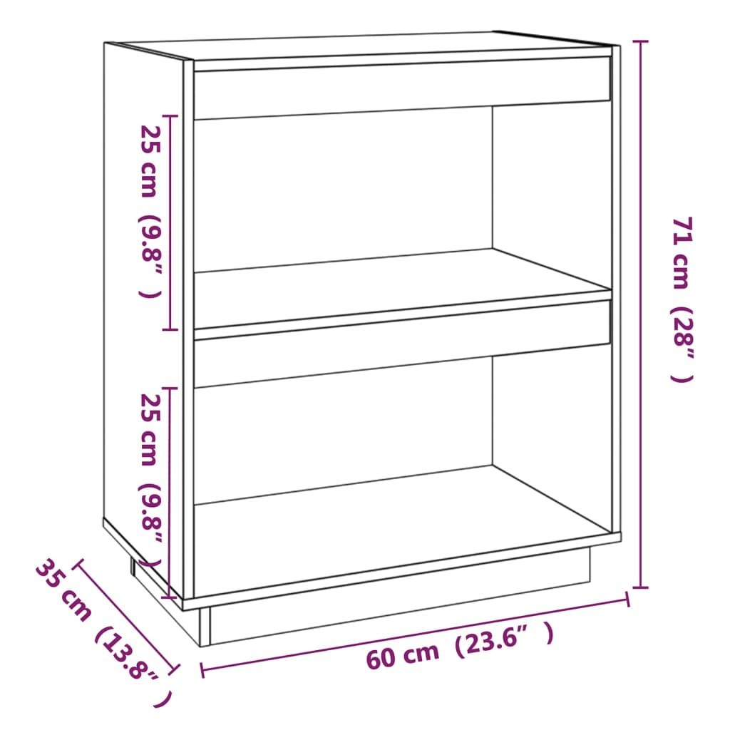 Libreria 60x35x71 cm in Legno Massello di Pino