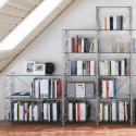 Libreria per mansarda in acciaio e vetro design moderno Melker 43