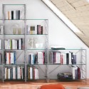 Libreria per mansarda in acciaio e vetro design moderno Melker 43