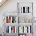 Libreria per mansarda in acciaio e vetro design moderno Melker 43