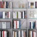 Libreria per mansarda in acciaio e vetro design moderno Melker 43