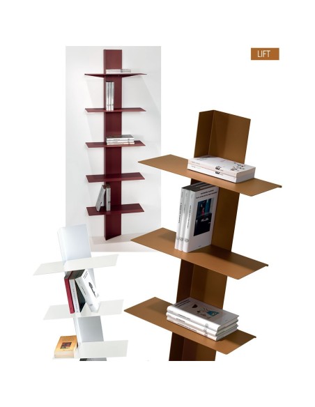 Libreria da parete in acciaio a colonna 45 x 160 cm Vertikal