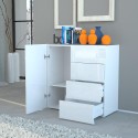 Credenza cucina moderna in MDF laccato bianco lucido Surf