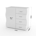 Credenza cucina moderna in MDF laccato bianco lucido Surf