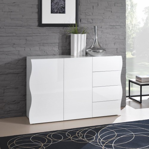 Credenza per cucina moderna in MDF bianco Surf B