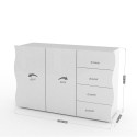 Credenza per cucina moderna in MDF bianco Surf B