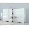 Credenza da cucina con 6 cassetti bianco lucido Surf F