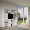 Mobile tv libreria design moderno in legno Inedditah N finitura BIANCO FRASSINO