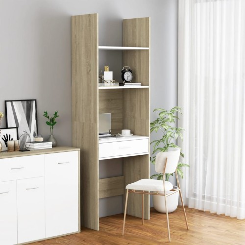 Libreria Bianco e Rovere Sonoma 60x35x180 cm in Truciolato