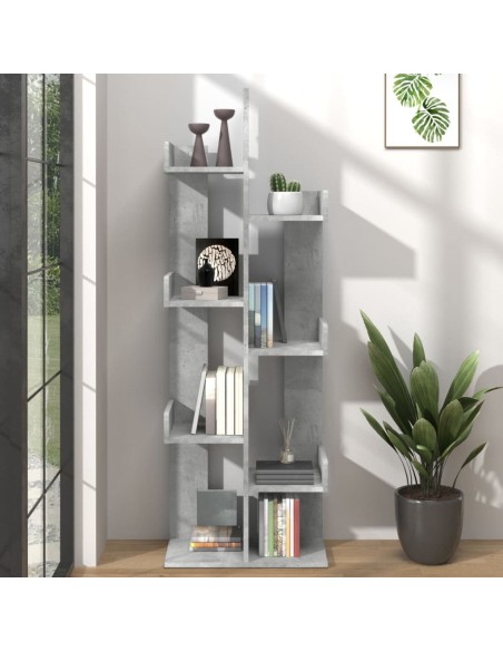 Libreria con 5 ripiani color grigio cemento - Peperomia