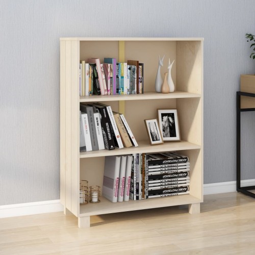 Libreria HAMAR Miele 85x35x112 cm in Legno Massello di Pino